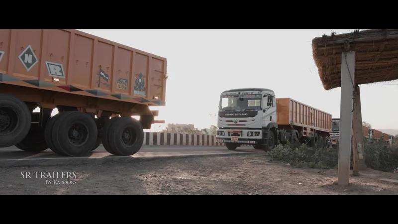 Tipper trailers on a rural highway